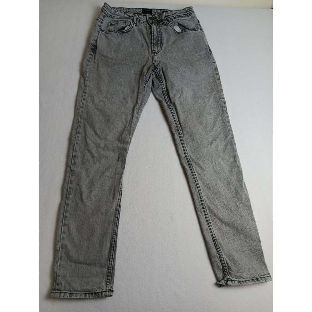 Cotton On Mens Size 30 Gray Acid Wash Tapered Leg Denim Jeans Stretch